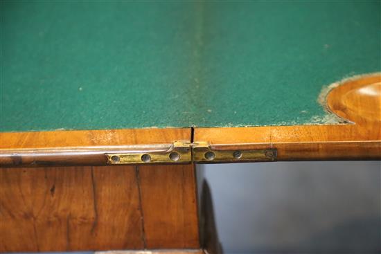 A George I walnut gaming table, W.3ft 4.5in. D.1ft 8in. H.2ft 5.5in.